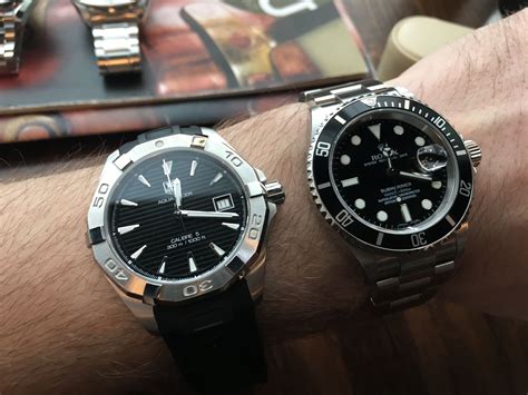 rolex submariner tag heuer aquaracer|Rolex vs TAG Heuer watch.